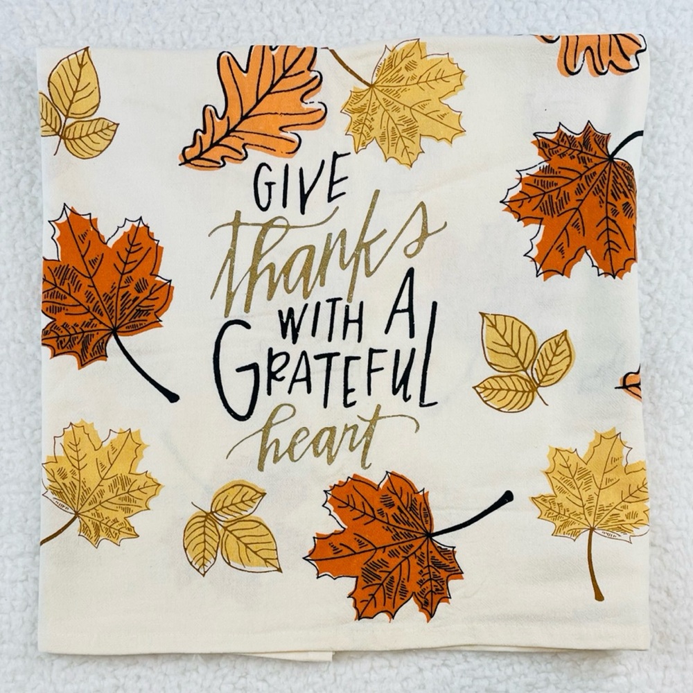 MAINSTAYS • Cream/Multi Fall Leaves Thanksgiving Kitchen Towel